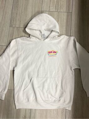 Ron Jon White Hoodie with Multicolored Neon Logo
